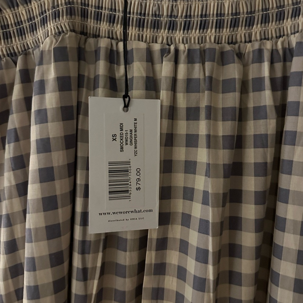 WEWOREWHAT Gingham smocked dress size XS never worn with tags!